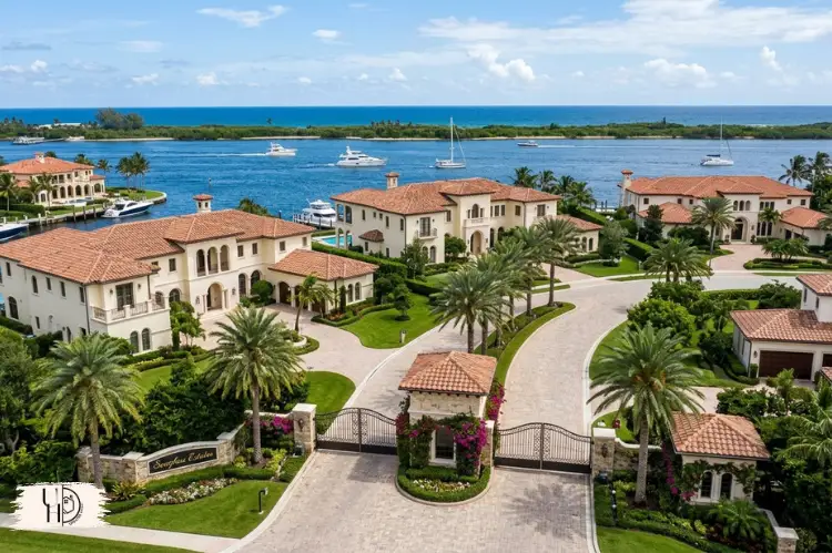 luxury gated communities on Florida east coast, Palm Beach style mansions.